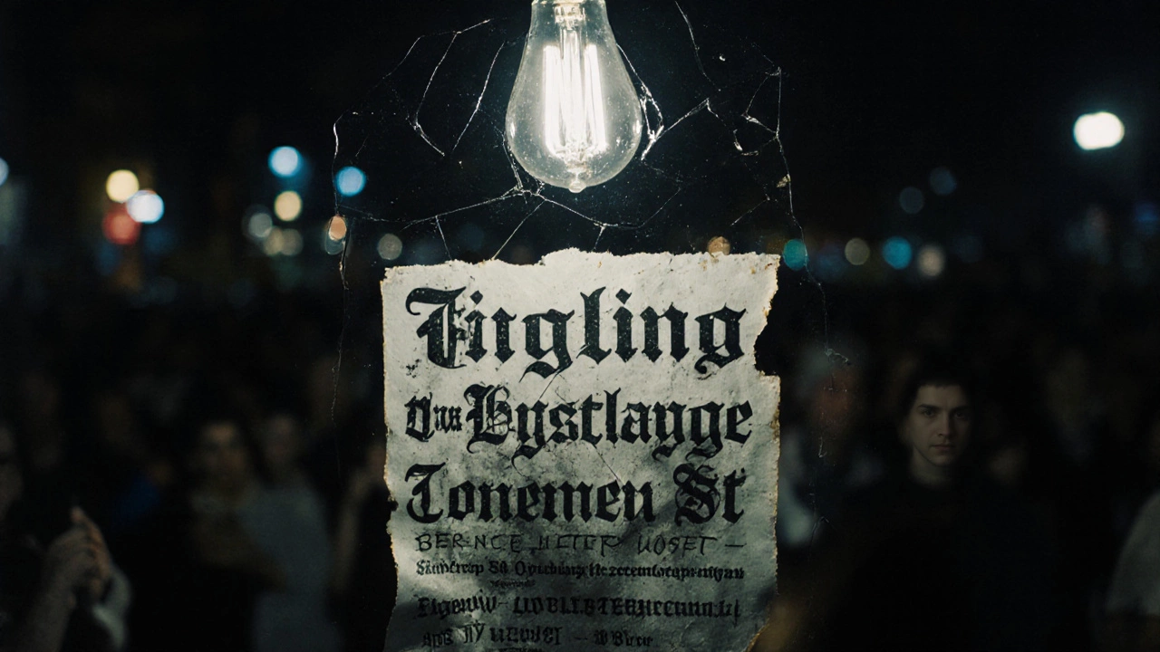 Грубая афиша концерта с перекошенным текстом и текстурированной бумагой, в стиле брутального дизайна.