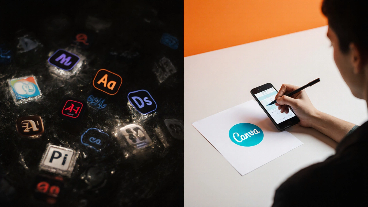 Сравнение сложного программного обеспечения и простого дизайна на телефоне.