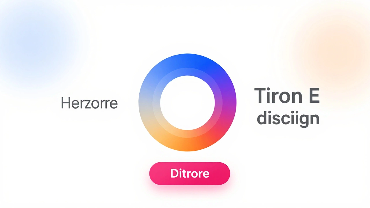 Цветовой круг и логотип с акцентным цветом на нейтральном фоне.