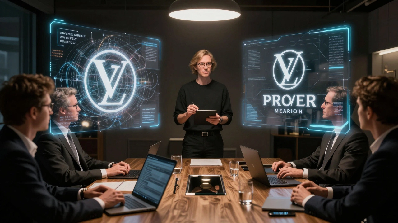 Дизайнер представляет обновленный бренд-айдентик с голографическими проекциями