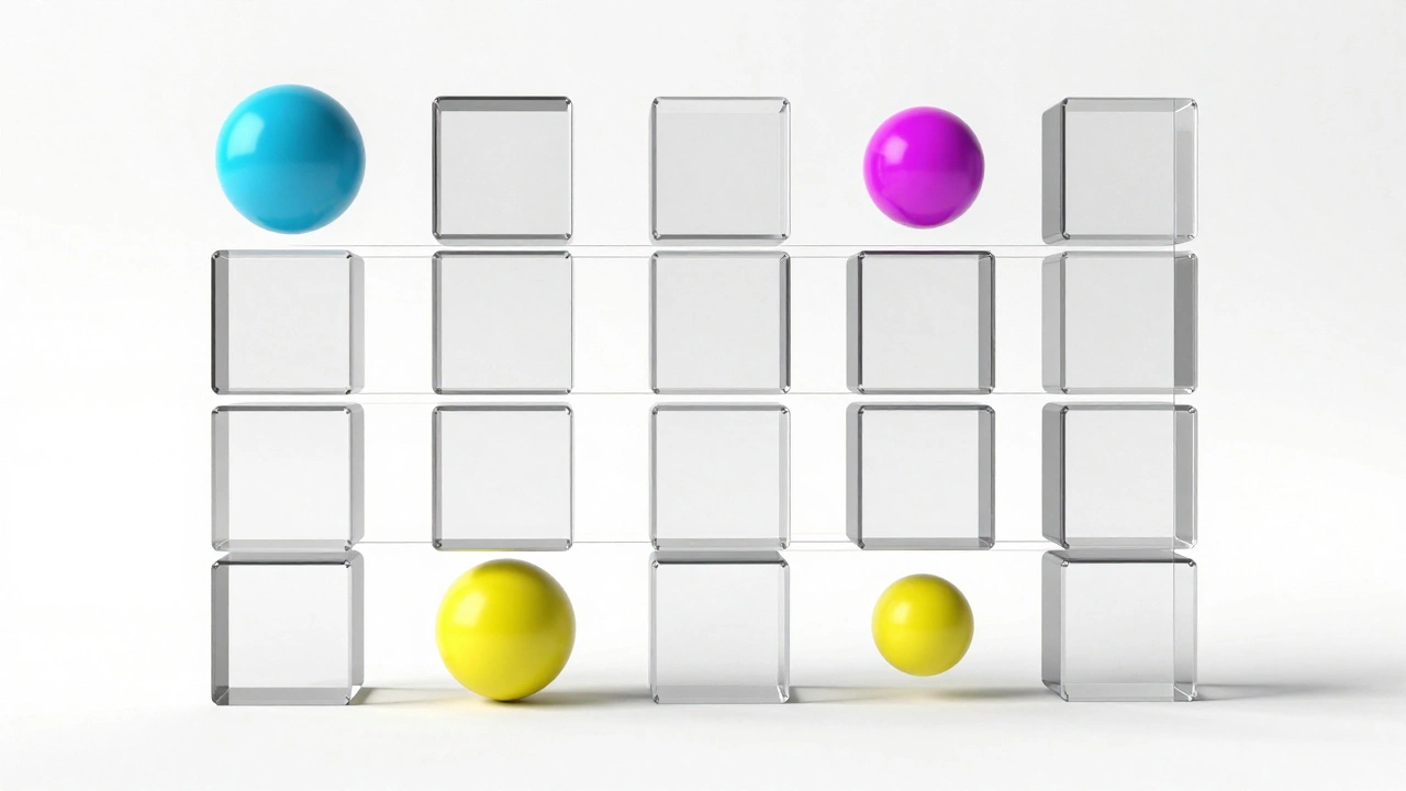 Абстрактные фигуры иллюстрируют принципы сетки и цвета