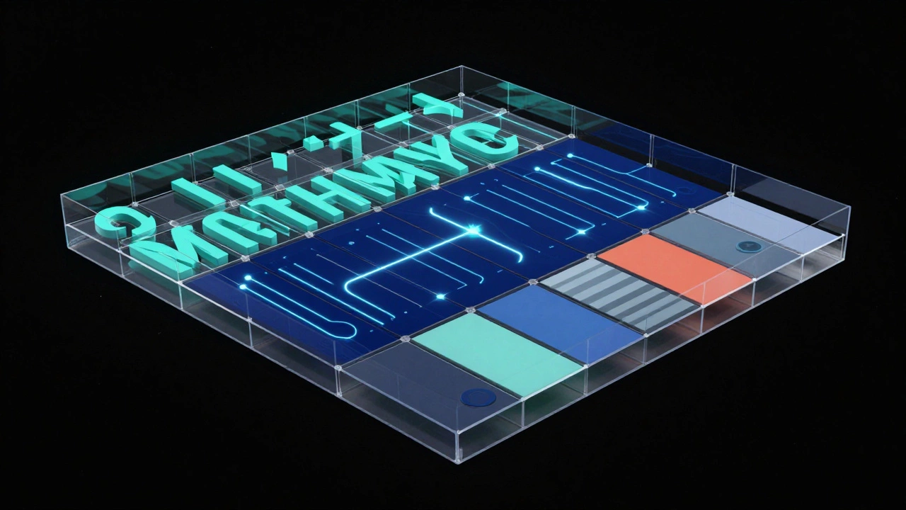 Абстрактная 3D-композиция с модульной сеткой, типографикой и цветовыми схемами