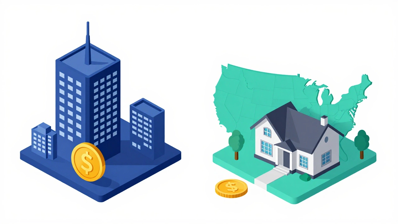 Изометрическая иллюстрация сравнения зарплат и стоимости жизни в США