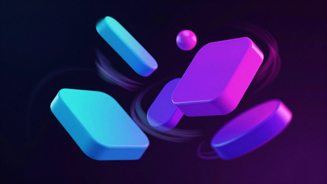 Абстрактная 3D-графика с неоновыми элементами и эффектом движения
