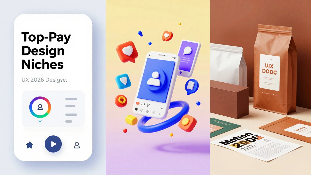 Коллаж из UI/UX, моушн-дизайна и упаковки товаров