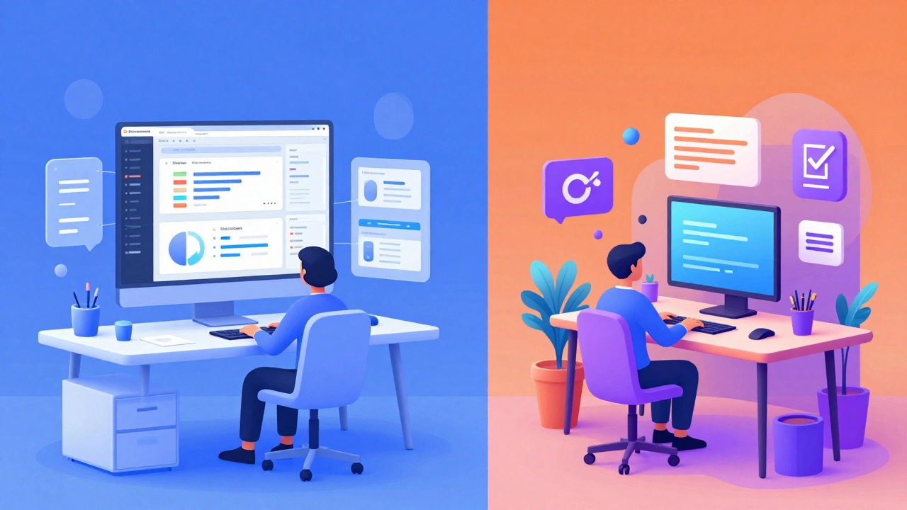 Концептуальная иллюстрация рабочих мест UX/UI и графического дизайнера с инструментами