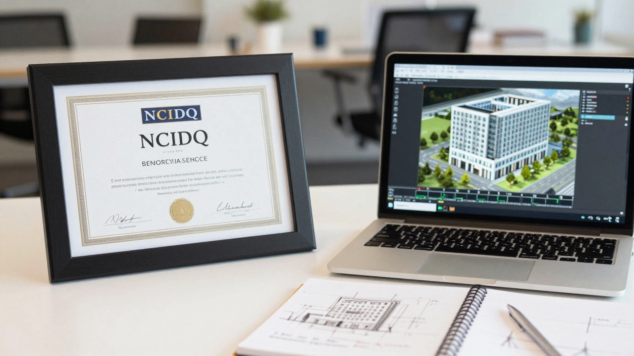 Рабочее место дизайнера с сертификатом NCIDQ и программой Revit