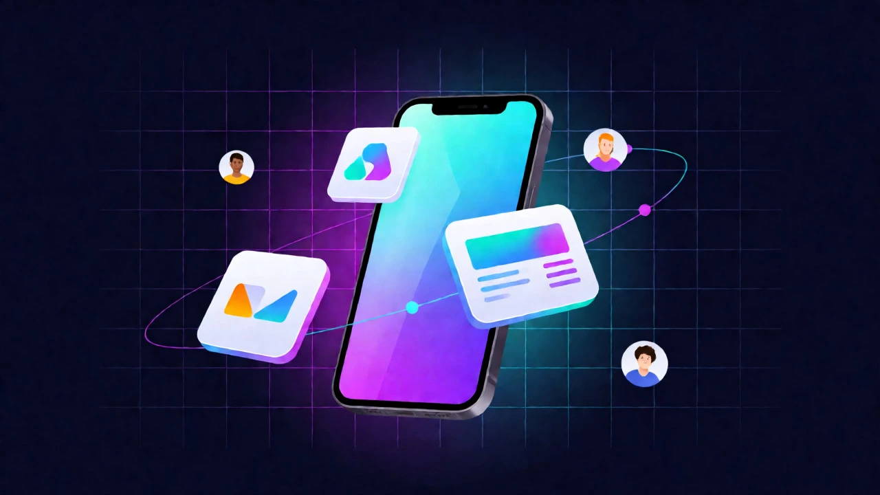 Концептуальная иллюстрация цифровых платформ для поиска заказов на дизайн